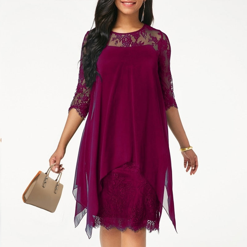 Newest Women's Fashion Casual Loose Half Sleeve Elegant dress