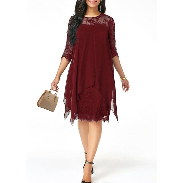 Newest Women's Fashion Casual Loose Half Sleeve Elegant dress