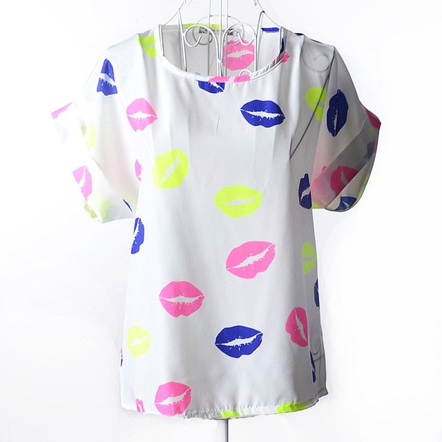 New Spring Summer Casual Women Chiffon Blouses Shirt