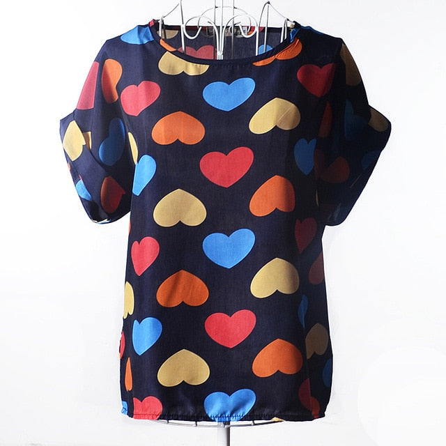 New Spring Summer Casual Women Chiffon Blouses Shirt