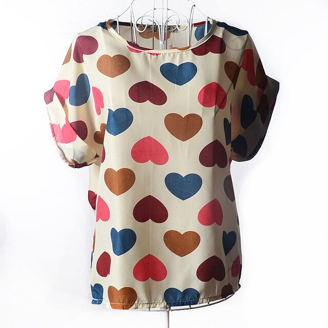 New Spring Summer Casual Women Chiffon Blouses Shirt