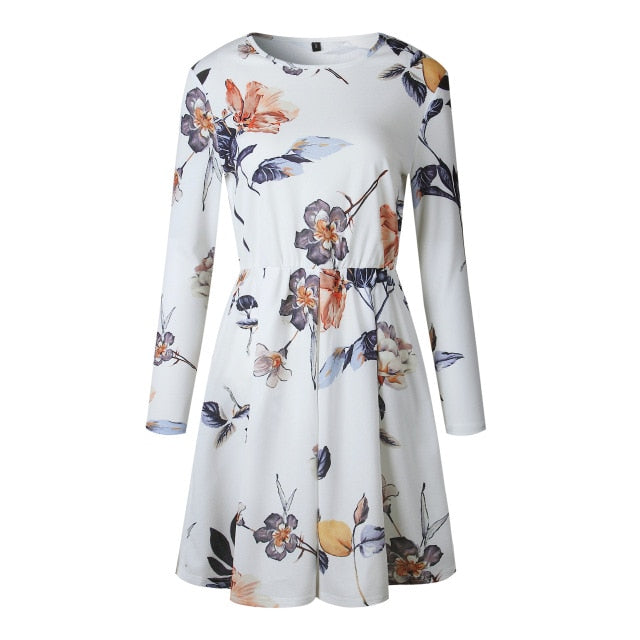 Summer Dress Women's 2018 Sexy Bottoming Simple Printed